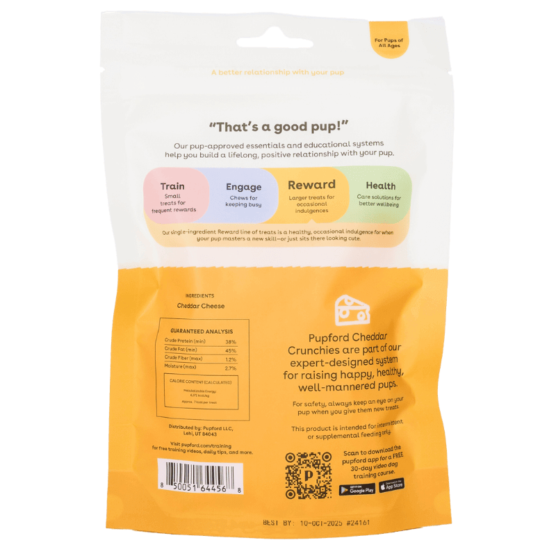Cheddar Cheese Crunchies Treats for Dogs by Pupford