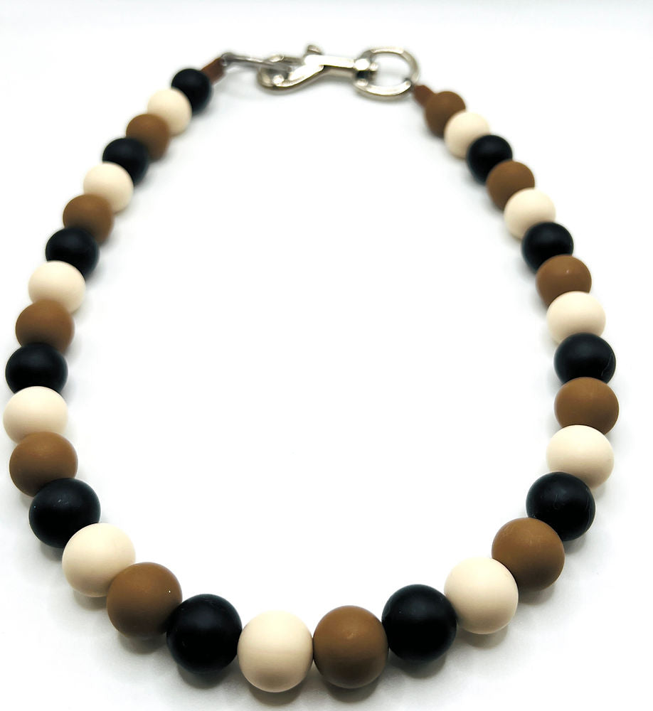 Dainty Paws Beaded Dog Collar Waterproof and Odor Resistant-Cocoa