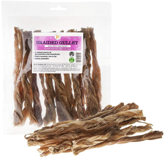 JR Pet Products Braided Beef Gullet Chew for Dogs 100g