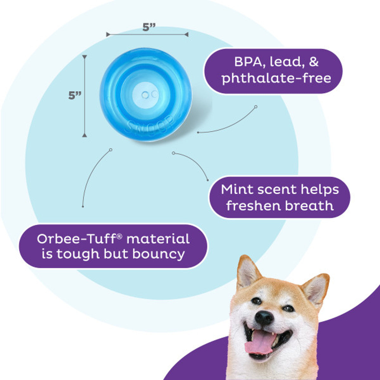 Orbee Tuff Snoop Interactive Treat Dispensing Dog Toy- Large