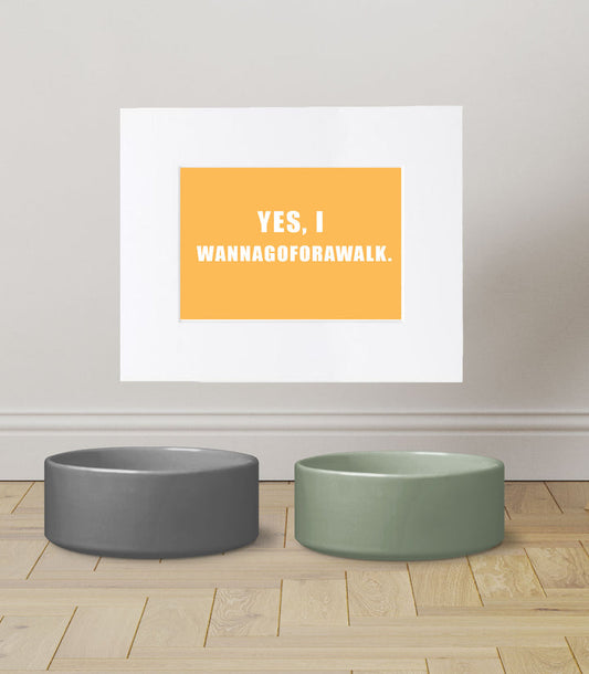Over the Bowl Art- YES, I Wannagoforawalk