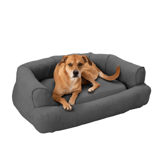 Luxury Sleeper Sofa with Bolster and Memory Foam for Dogs Machine Washable Covers made in USA