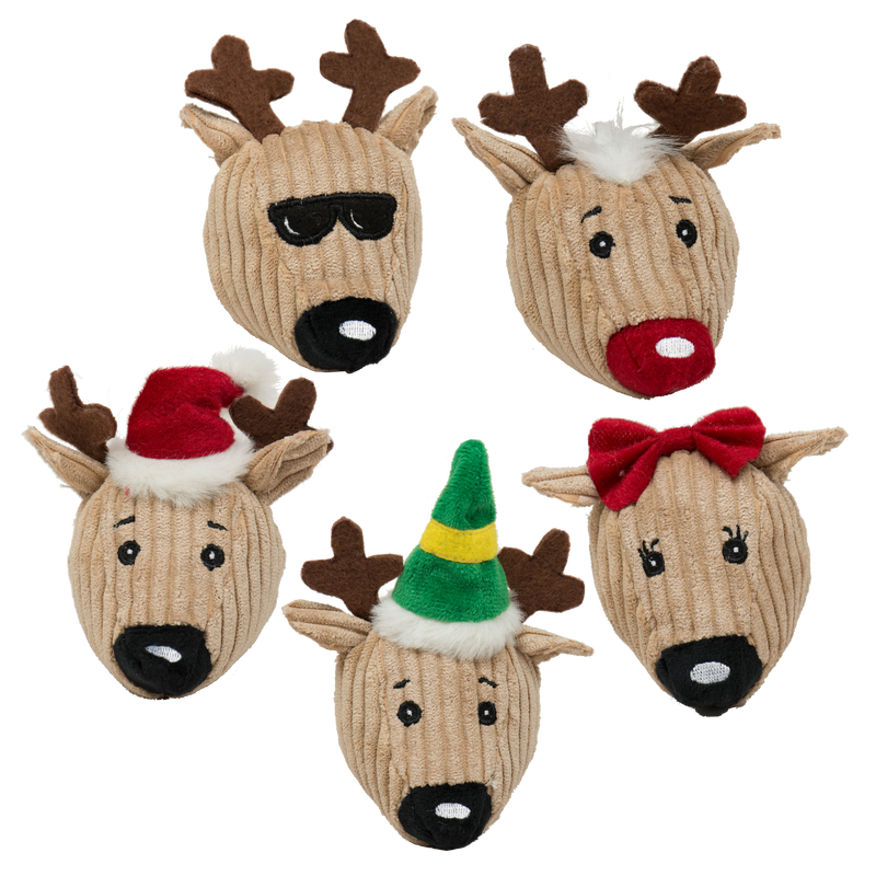 Santa's Reindeer Wee HugglesChristmas Toy with Squeaker-Assorted Styles