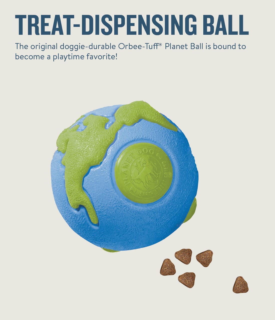 Orbee Tuff Planet Ball Treat Dispensing Dog Toy Medium 3" Diameter-Boats n Barks