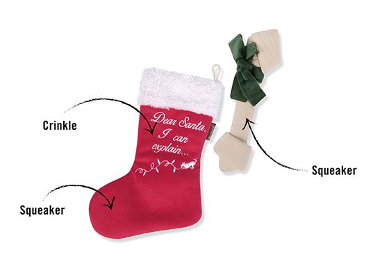 Merry Woofmas Dear Santa I Can Explain Christmas Dog Toy with Squeakers and Crinkle