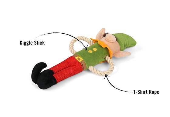 Merry Woofmas Santa's Little Elfer Christmas Dog Toy with Giggle Stick