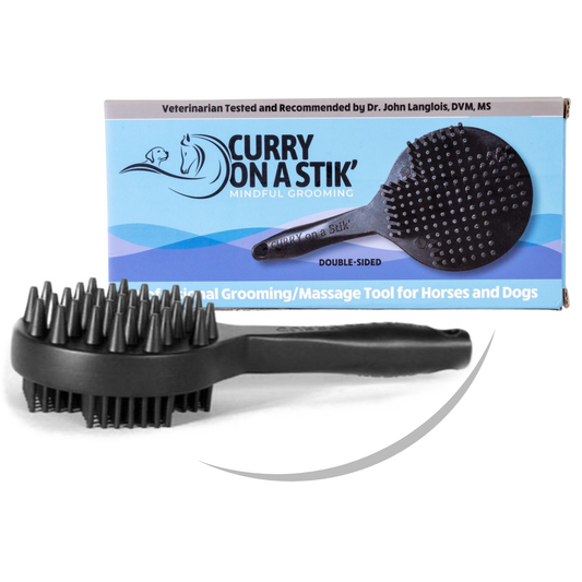 Curry on a Stick Professional Curry and Massage Tool Brush for Dogs
