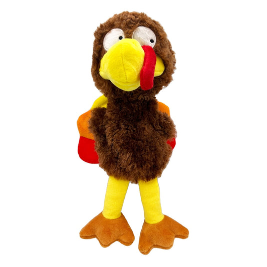 Huxley & Kent Wishbone Stuffed Turkey Toy for Dogs with Squeaker Thanksgiving