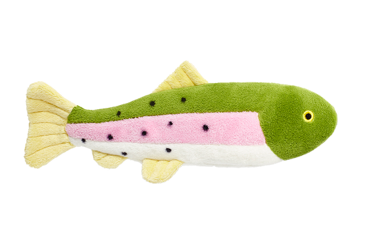 Fluff & Tuff Burt Lake Trout Soft Dog Toy with Squeaker Machine Washable 12"