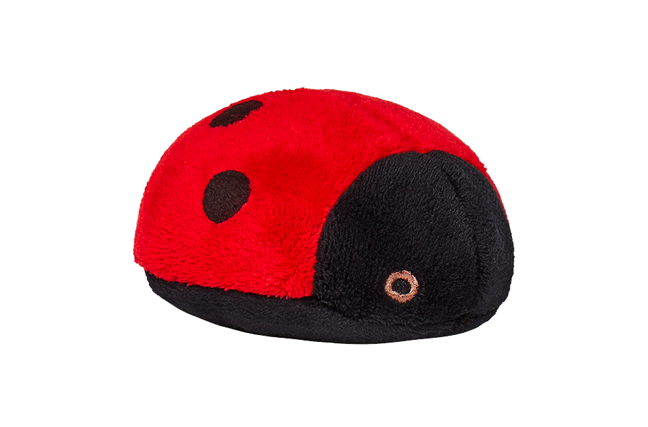 Fluff & Tuff Lady Bug Soft Dog Toy with Squeaker Machine Washable 4 1/2"