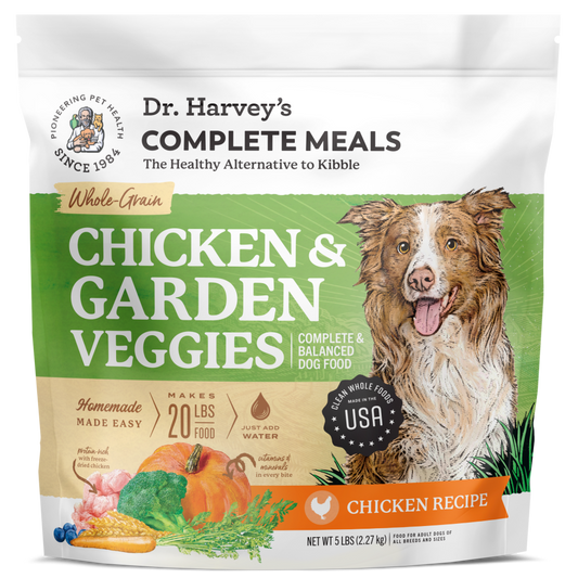 Dr. Harvey's Whole Grain Chicken & Garden Veggies Dog Food, Human Grade Dehydrated Food for Dogs with Freeze-Dried Chicken, Fruits, Vegetables and Probiotics