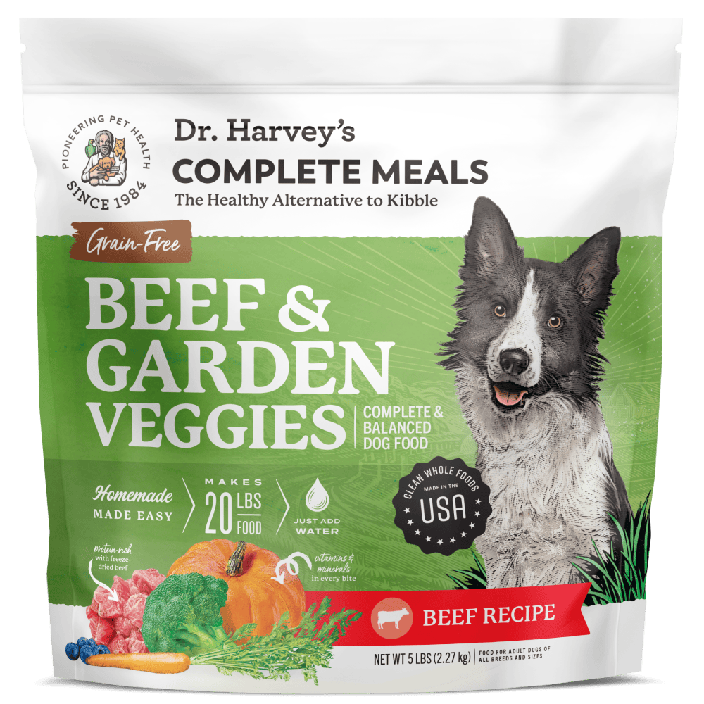 Dr. Harvey's Grain Free Beef Garden Veggies Dog Food, Human Grade Grain-Free Dehydrated Food for Dogs with Freeze-Dried Beef, Fruits, Vegetables and Probiotics-Boats n Barks