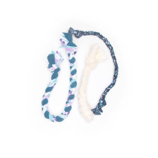 Extra Long Braided Fleece Tug Toy for Dogs 3' long -assorted colours
