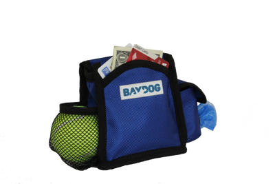 Baydog Dog Pack n Go Pouch Training Treat Pouch with Tennis Ball and Roll of Poop Bags Clips onto Leash Handle or Waist Band