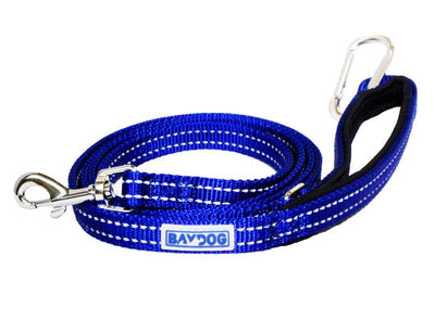 Baydog Pensacola Bay Dog Leash for Small to Medium Size Dogs 6' long and 5/8" wide Reflective Stitching