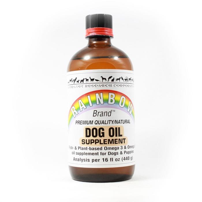 Rainbow Premium Dog Oil Supplement- Supports immune system, skin and coat health. Perfect Ratio of Omega 3 and Omega 6 Fatty Acids