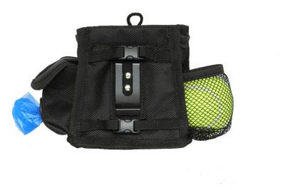 Baydog Dog Pack n Go Pouch Training Treat Pouch with Tennis Ball and Roll of Poop Bags Clips onto Leash Handle or Waist Band-Boats n Barks
