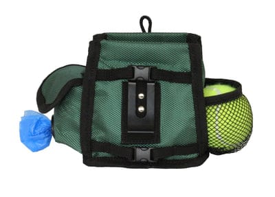 Baydog Dog Pack n Go Pouch Training Treat Pouch with Tennis Ball and Roll of Poop Bags Clips onto Leash Handle or Waist Band-Boats n Barks