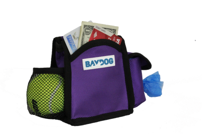 Baydog Dog Pack n Go Pouch Training Treat Pouch with Tennis Ball and Roll of Poop Bags Clips onto Leash Handle or Waist Band