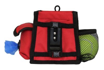 Baydog Dog Pack n Go Pouch Training Treat Pouch with Tennis Ball and Roll of Poop Bags Clips onto Leash Handle or Waist Band-Boats n Barks