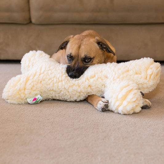 Hugglehounds 2' Jumbo Fleece Bone Soft Dog Toy with Loud Squeaker