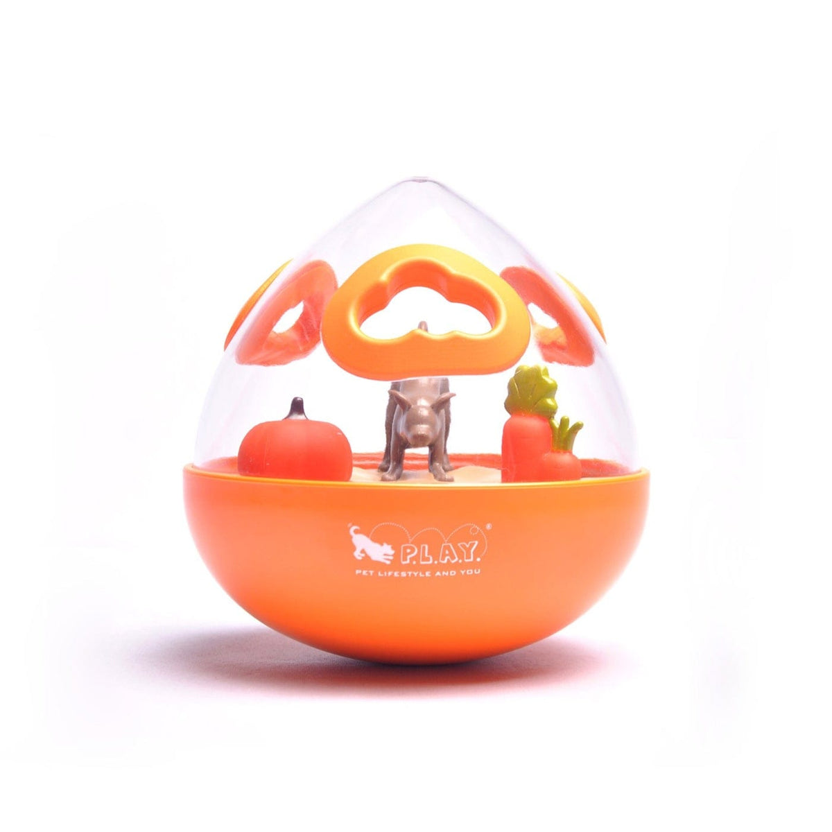 P.L.A.Y. Wobble Ball Treat Dispensing Enrichment Toy for Dogs-Boats n Barks