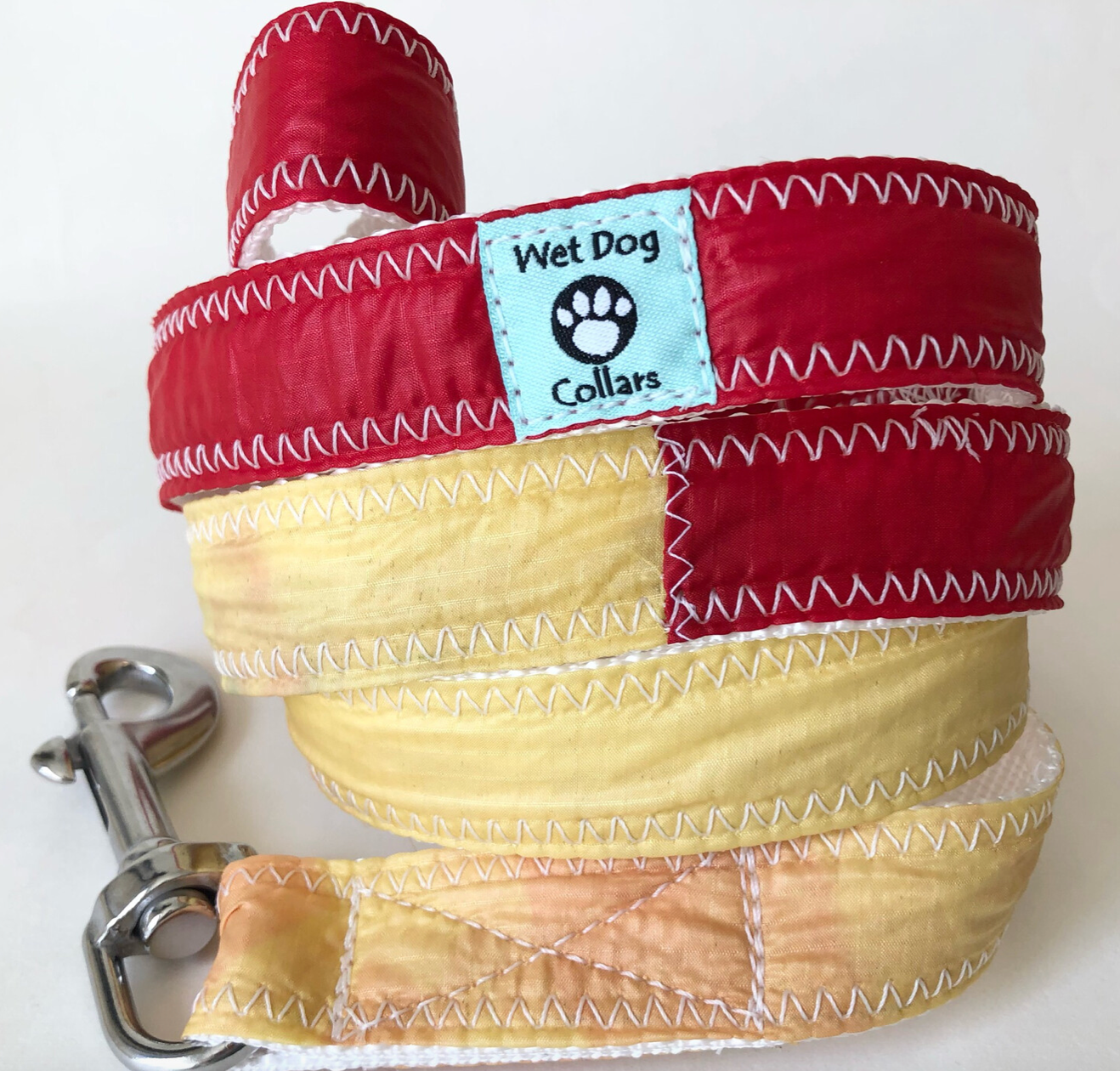 Wet Dog Collars Spinnaker Cloth Dog Leash Red