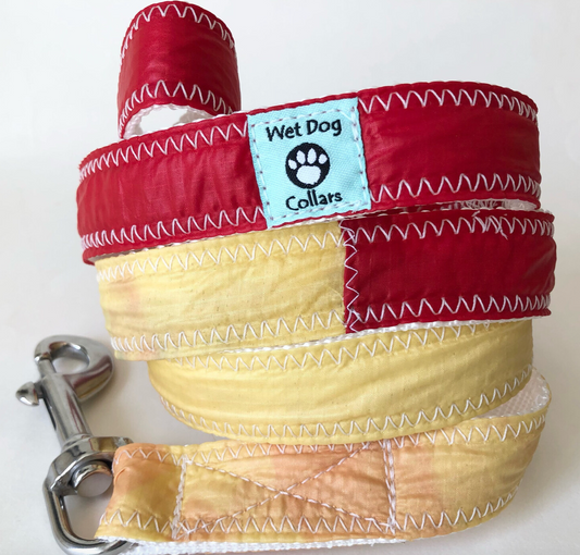 Wet Dog Collars Spinnaker Cloth Dog Leash Red