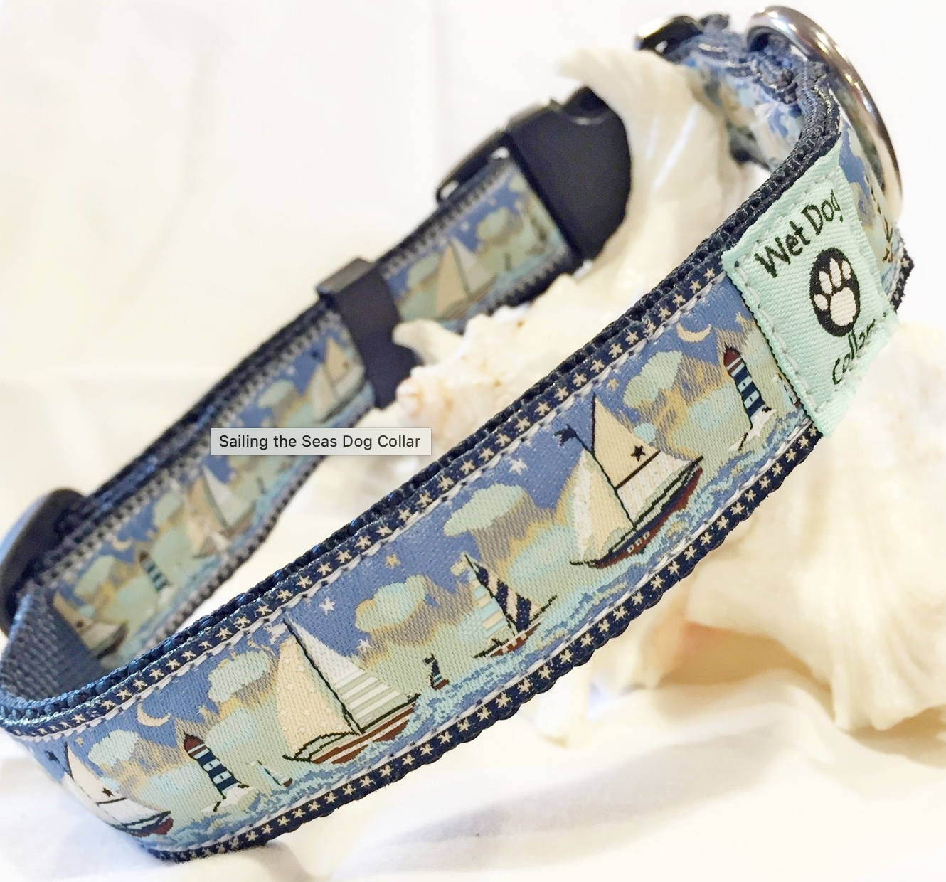 Wet Dog Sailing the Seas Dog Collar