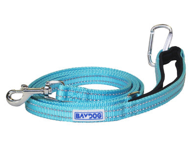 Baydog Pensacola Bay Dog Leash for Small to Medium Size Dogs 6' long and 5/8" wide Reflective Stitching