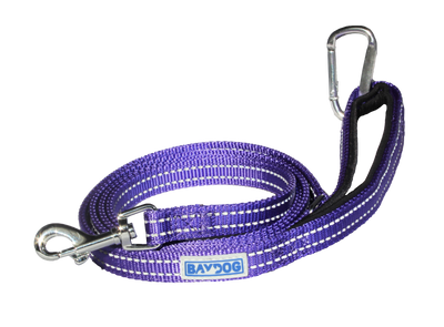Baydog Pensacola Bay Dog Leash for Small to Medium Size Dogs 6' long and 5/8" wide Reflective Stitching