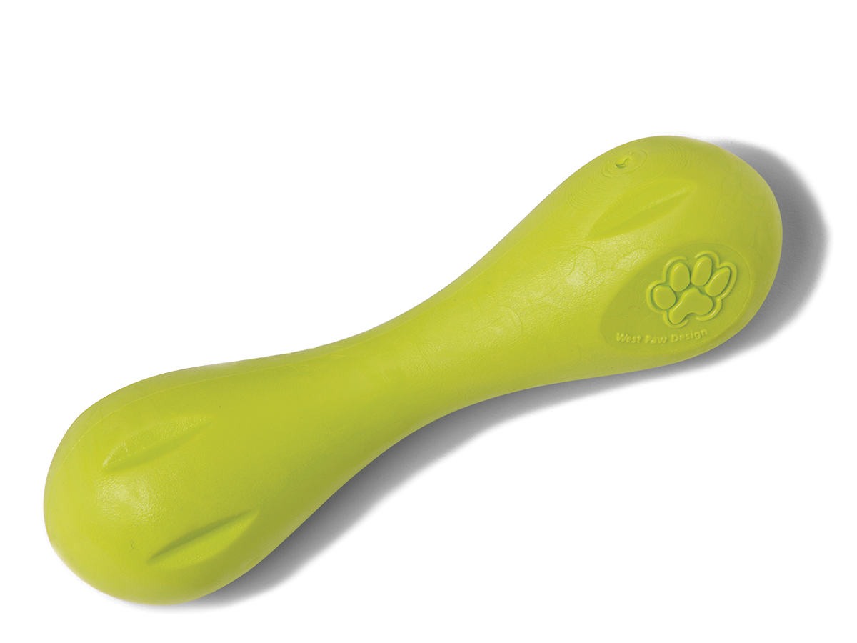 West Paw Zogoflex Hurley Dog Bone Chew Toy – Floatable Pet Toys for Aggressive Chewers, Catch, Fetch – Bright-Colored Bones for Dogs – Recyclable, Dishwasher-Safe, Non-Toxic,