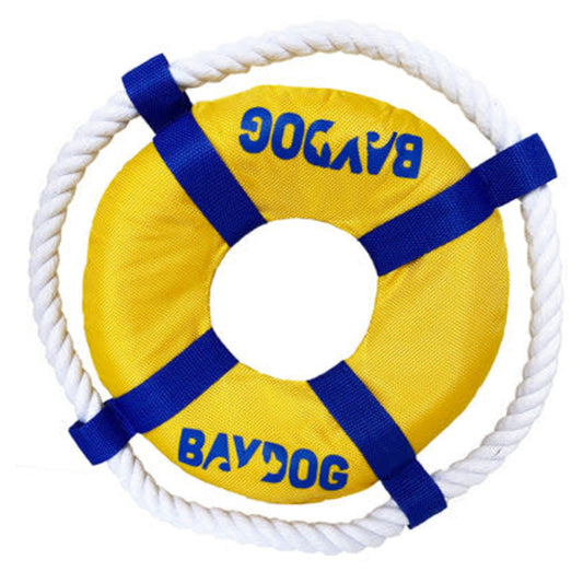 Baydog Yellow Floating Fetch Ring Dog Toy