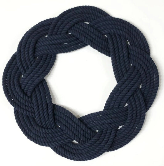 SAILOR KNOT WREATH OR CENTERPIECE, NAVY BLUE