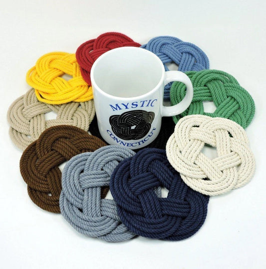 Mystic Knot Work Sailor Knot Coasters, Set of 4