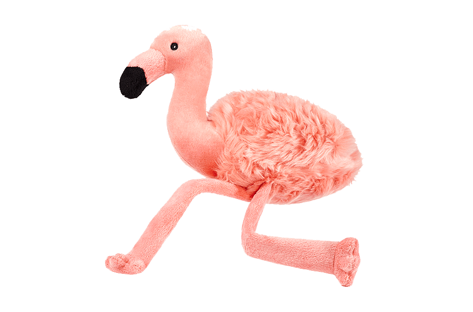 Fluff & Tuff Lola Flamingo Soft Dog Toy with Squeaker Machine Washable 18"-Boats n Barks