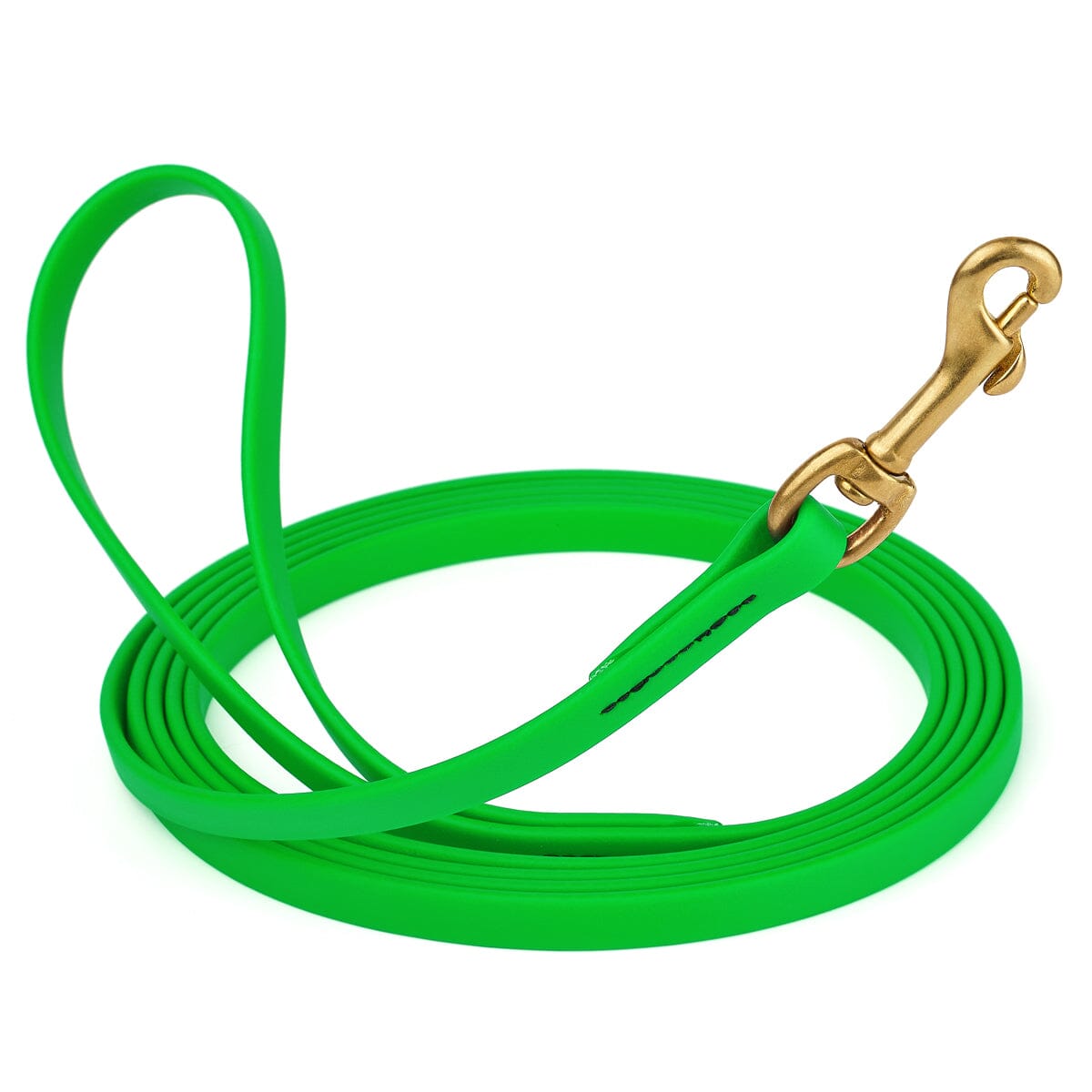 Waterproof Biothane Dog Long Lead 1/2" x 10' with Solid Brass Clip stitched onto Lead -much SAFER than using Grommets (Copy)