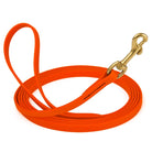 Waterproof Biothane Dog Long Lead 5/8" x 15' with Solid Brass Clip stitched onto Lead -much SAFER than using Grommets-Boats n Barks