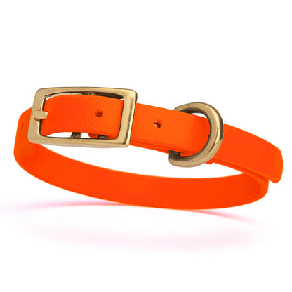 Waterproof Biothane Collar with Solid Brass Hardware - Assorted Colours