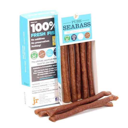 JR Pet Products 100% Pure Sea Bass Sticks for Dogs made in UK