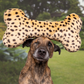 Fluff & Tuff XL Cheetah Bone Dog Toy with Squeaker Machine Washable