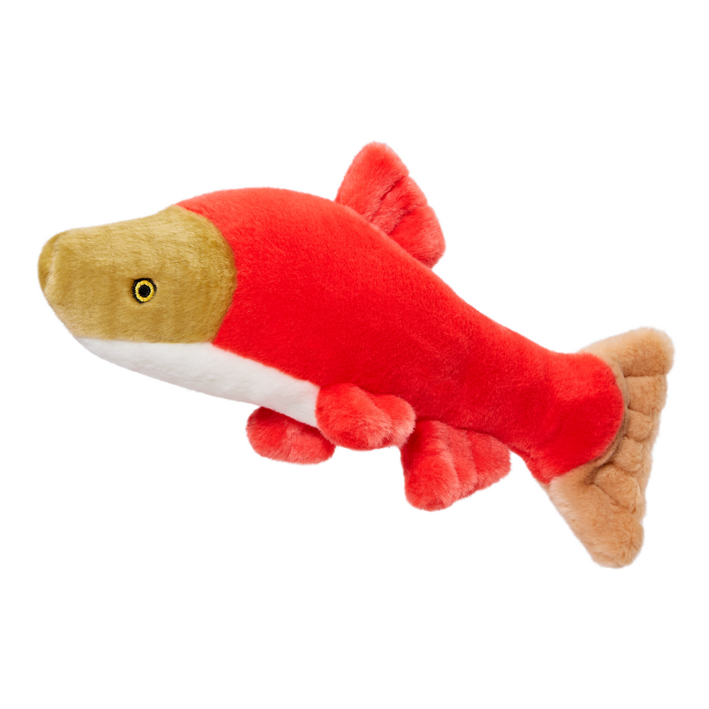 Fluff & Tuff Salmon Soft Dog Toy with Squeaker Machine Washable 14"