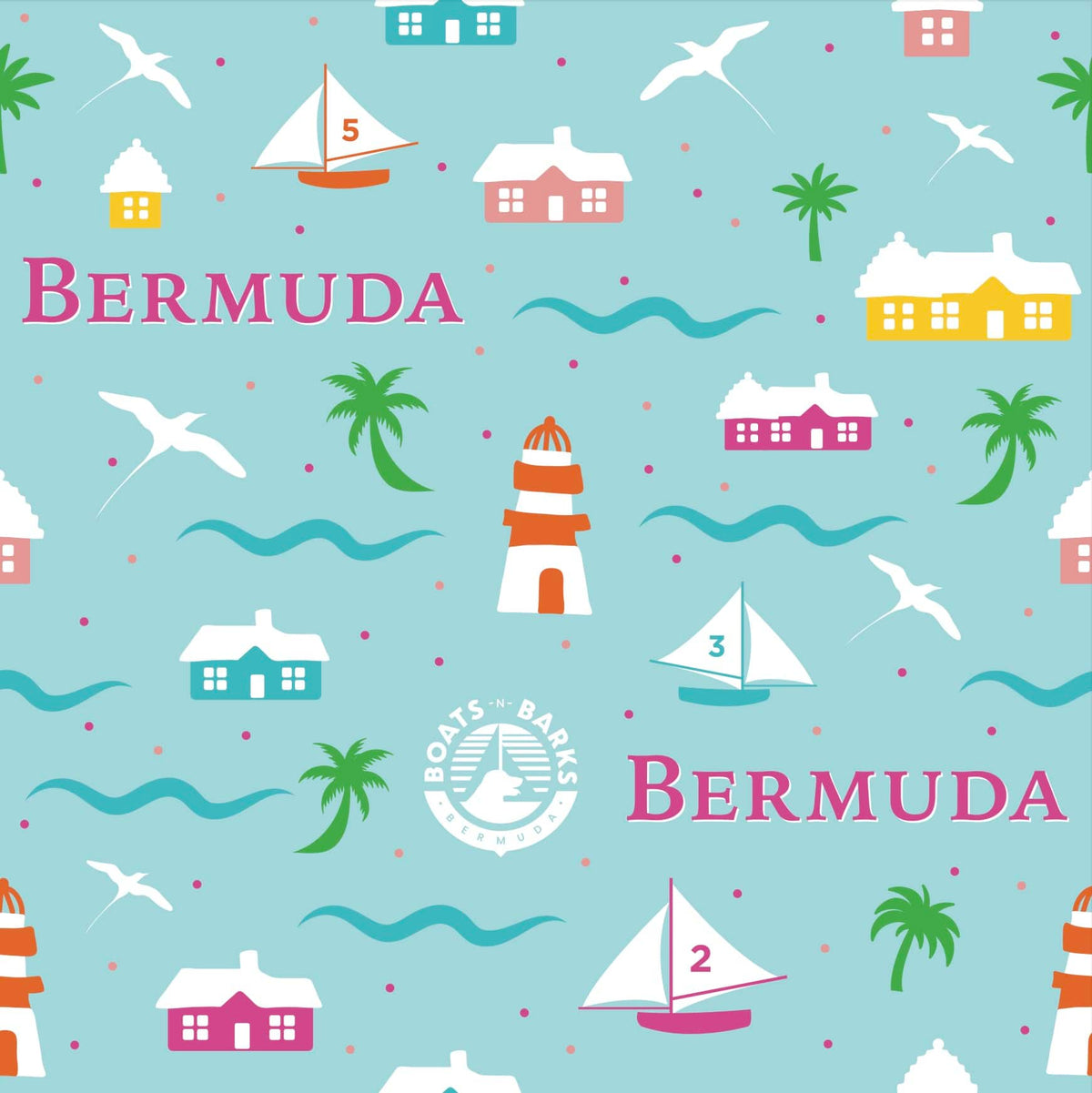 Bermuda Bandana for Dogs-Blue Large 22"x22"x30"-Boats n Barks