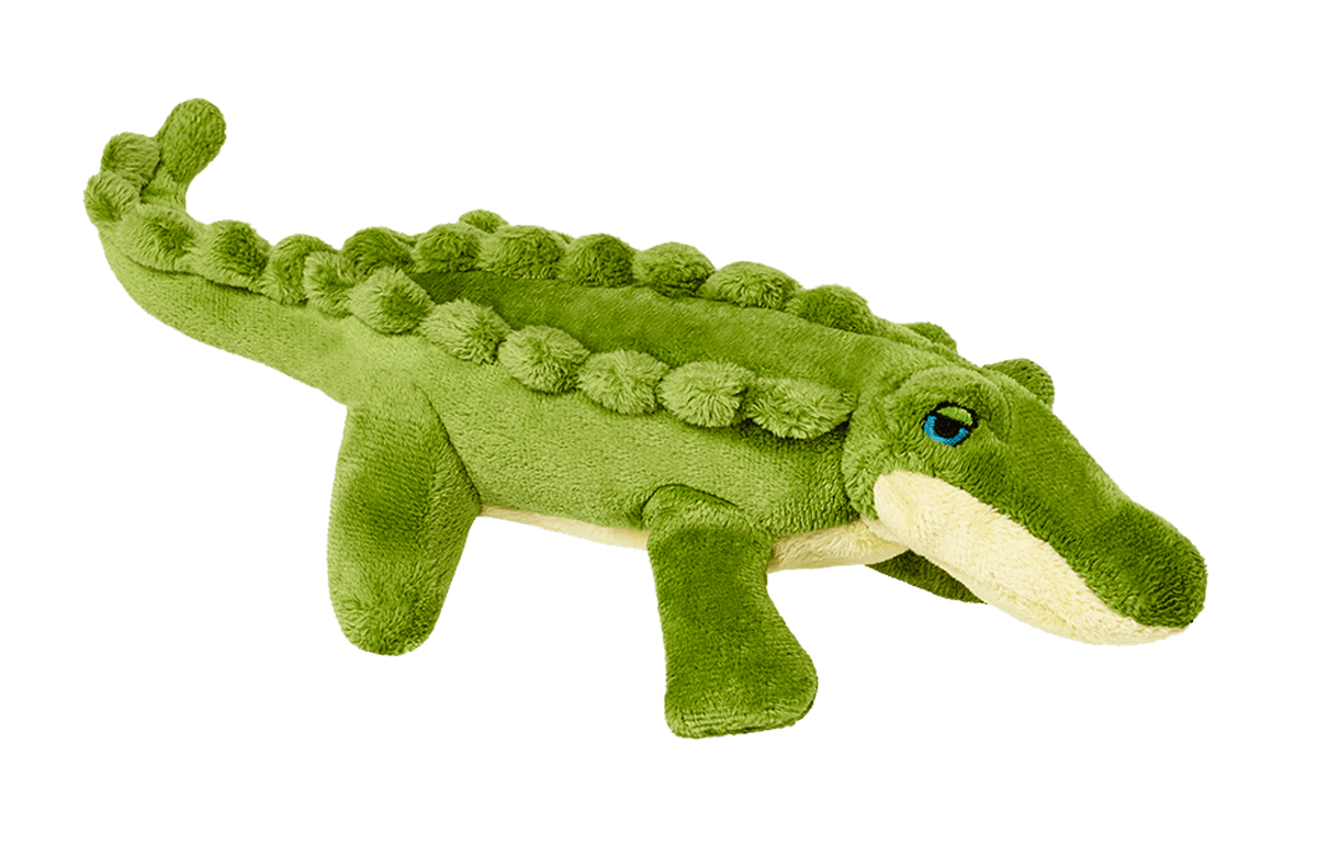 Fluff & Tuff Savannah Baby Gator Soft Dog Toy with Squeaker Machine Washable-Boats n Barks