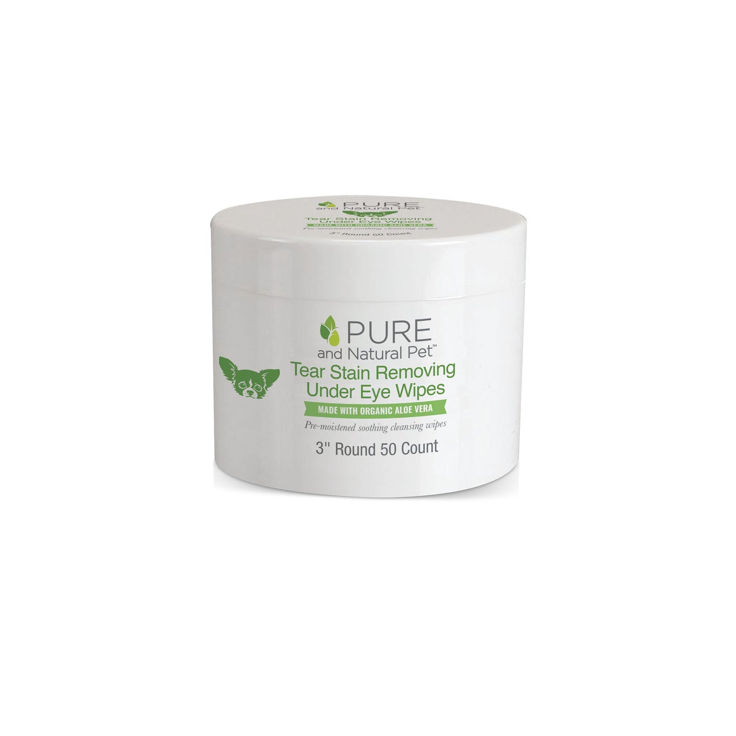 Pure & Natural Tear Stain Removing Under Eye Wipes for Dogs
