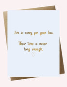 Cello Sleeve Wrapped Greeting Card and Envelope -I'm so sorry for your loss.-Boats n Barks