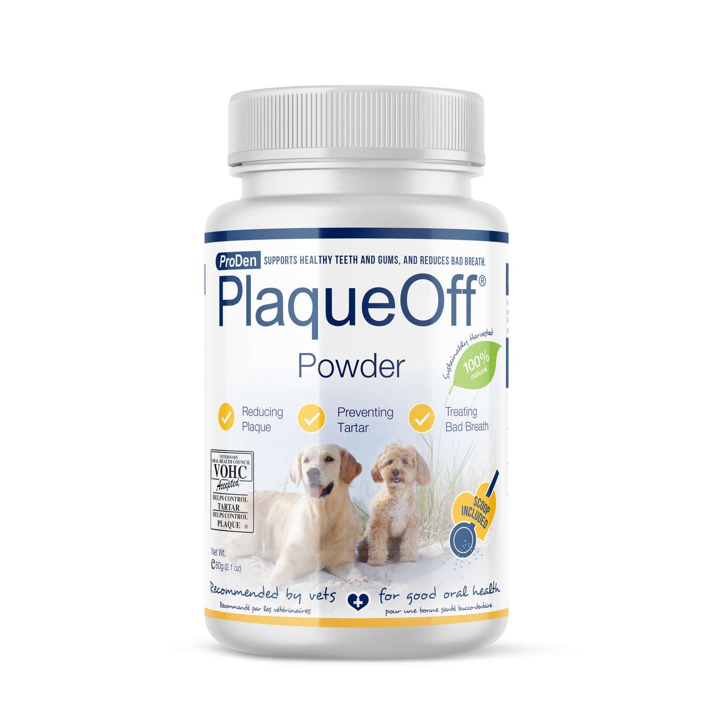 ProDen PlaqueOff® Powder for Dogs Reduce Plaque & Tartar, Improve Bad Breath 60g