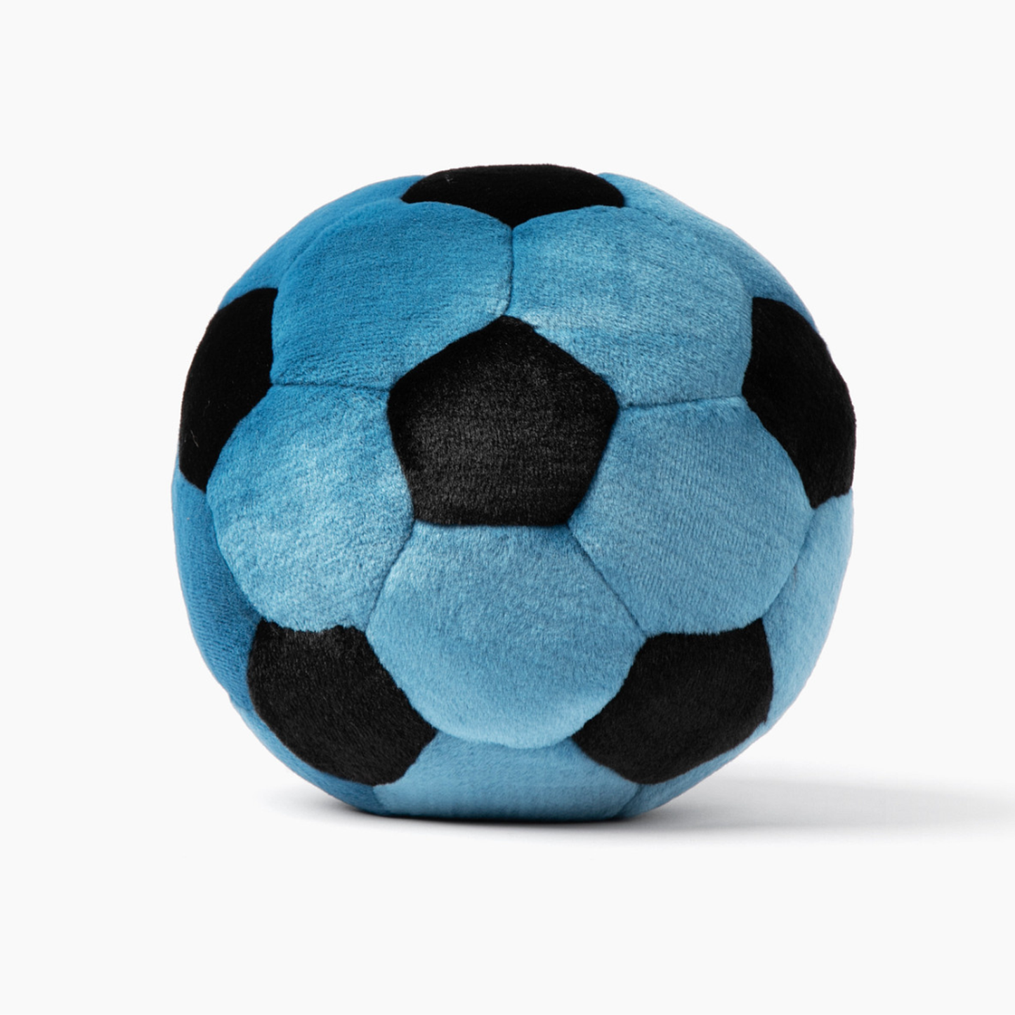 Fluff & Tuff Soccer Ball Soft Dog Toy with Squeaker Machine Washable Blue