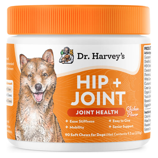 Dr. Harvey's Hip & Joint Health Supplement for Dogs with Green Lipped Mussels Chicken Flavour