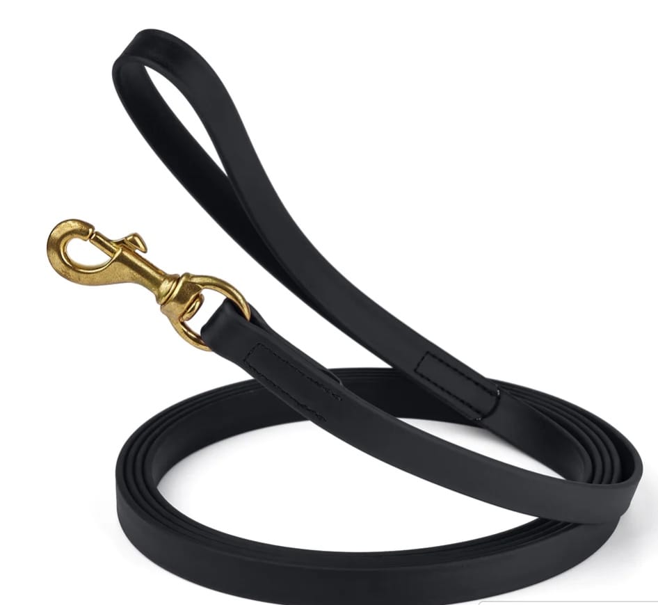 Waterproof Biothane Dog Long Lead 5/8" x 33' with Solid Brass Clip stitched onto Lead -much SAFER than using Grommets-Boats n Barks